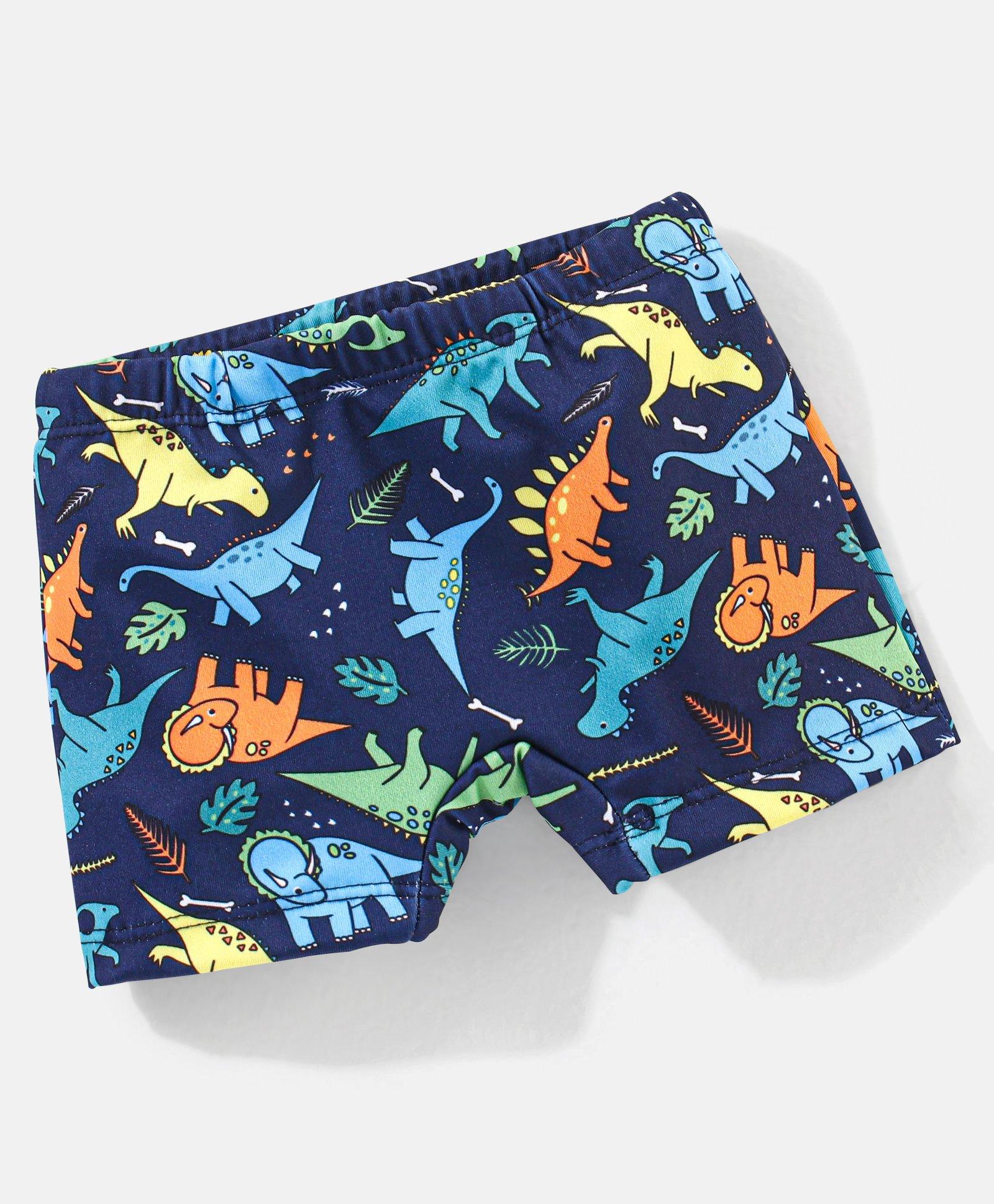 Babyhug Short Swimming Trunk Dino Printed - Blue-image-3