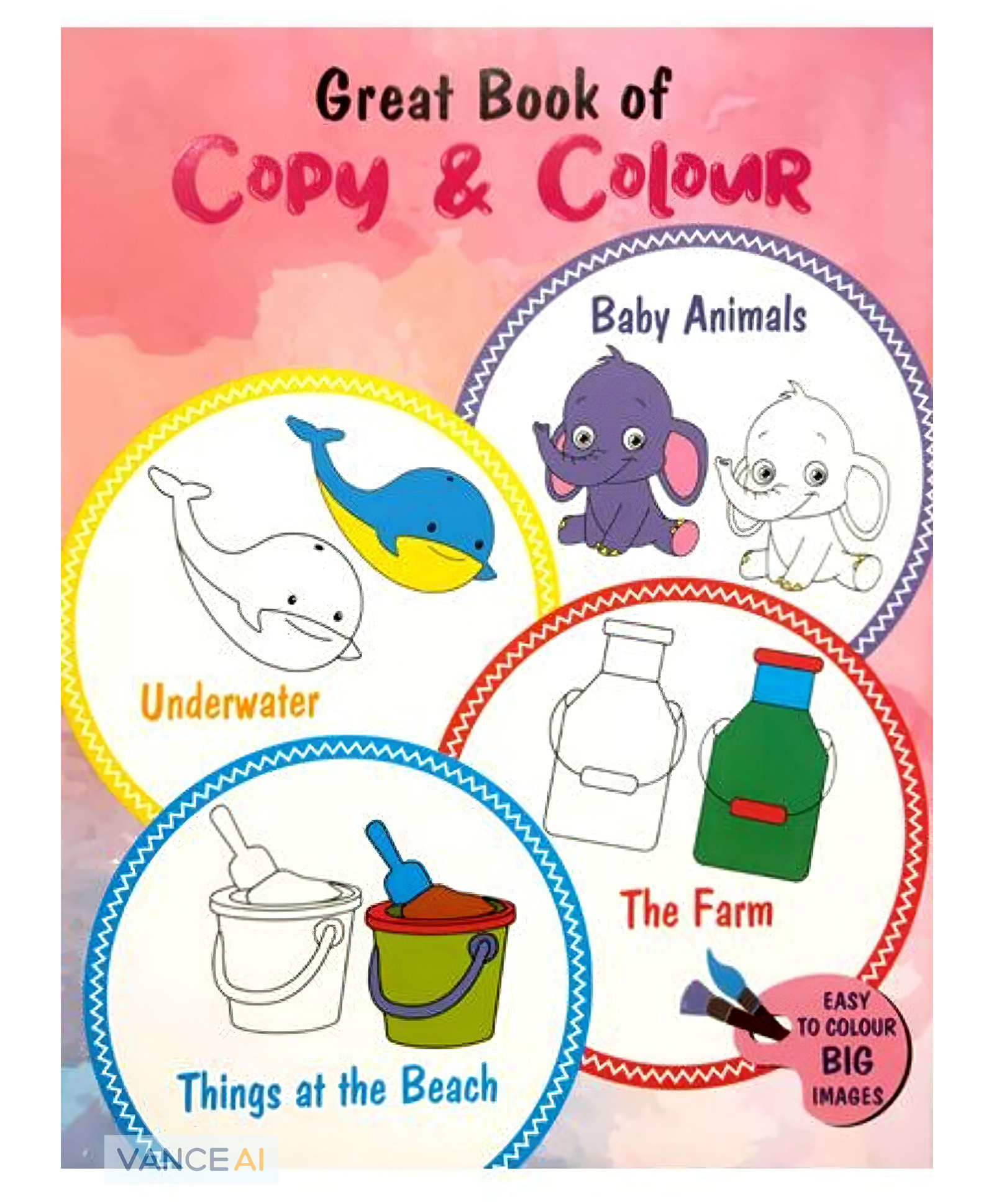 Wilco International Great Book of Copy & Colour Baby Animals Underwater The Farm Things at the Beach - English-image-13