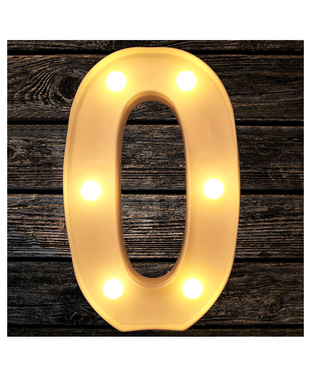 Shopperskart 0 Zero Number Led Marquee Numbers for Room Cake Table Decorations- Warm White-image-33