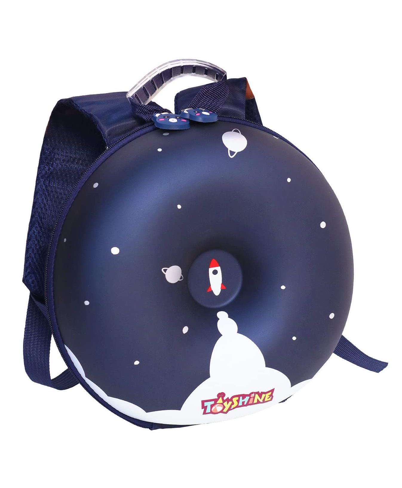 Toyshine EVA Donut Backpack for Kids Girls Boys Preschool Nursery Travel Bag - 10 Inches Mini Size Space - Blue-image-8