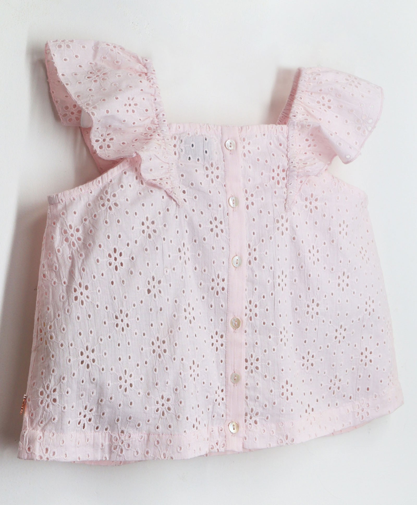 Cherry Crumble By Nitt Hyman Cap Sleeves Schiffli Top - Pink-picture-13