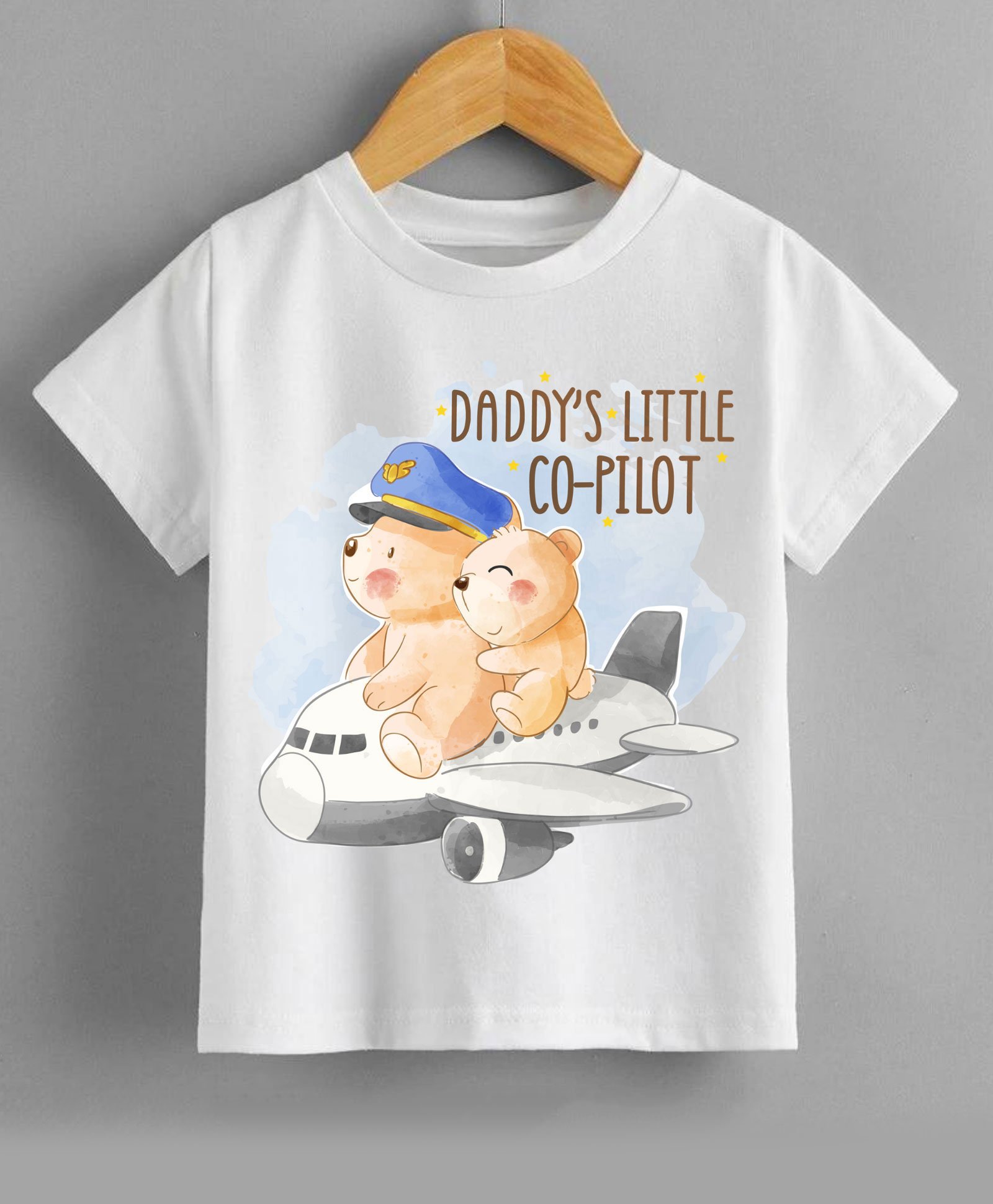 KNITROOT Half Sleeves Daddy's Little Co Pilot Printed Tee - White-image-25
