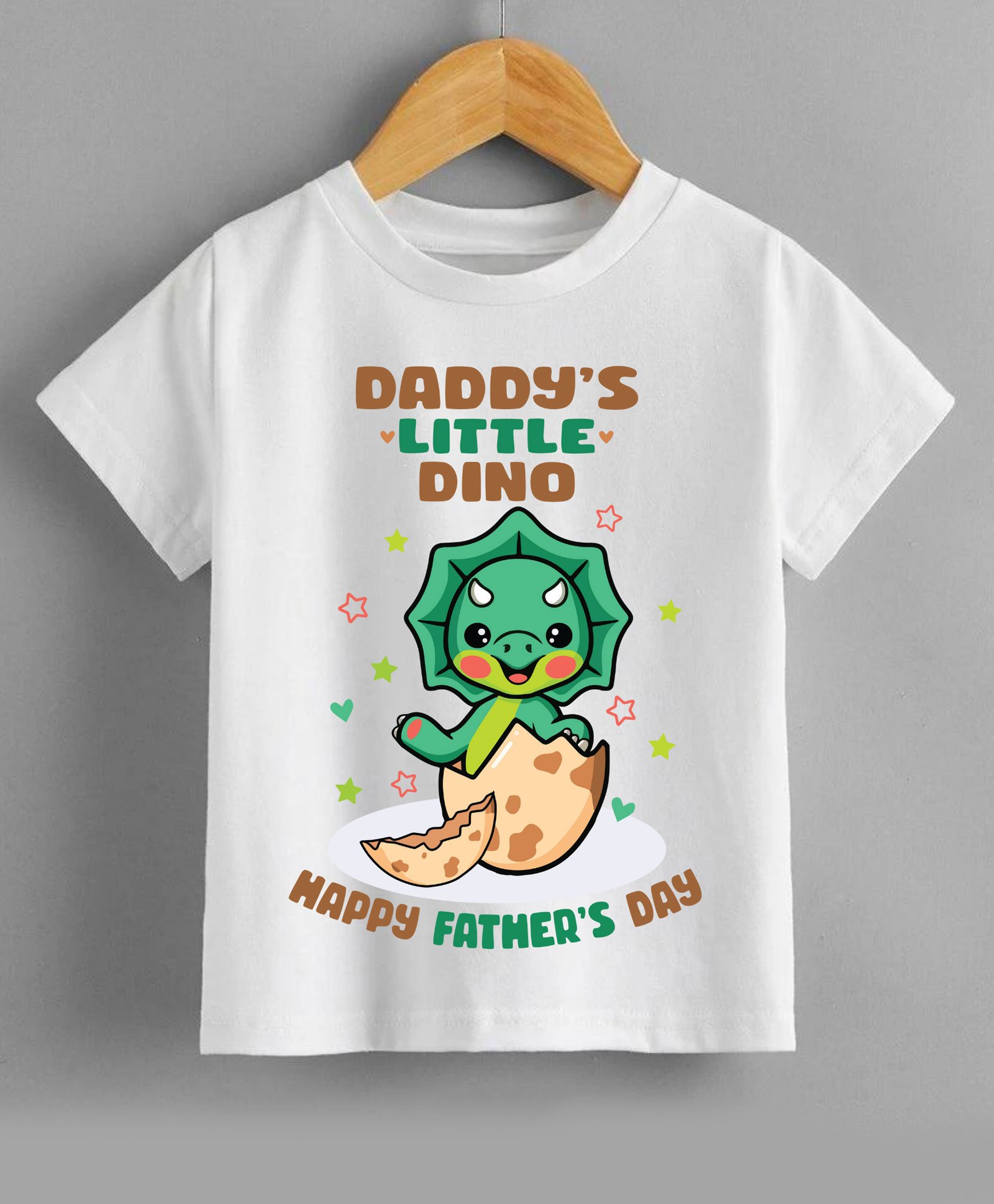 KNITROOT Half Sleeves Daddy's Little Dino Printed Tee - White-picture-14