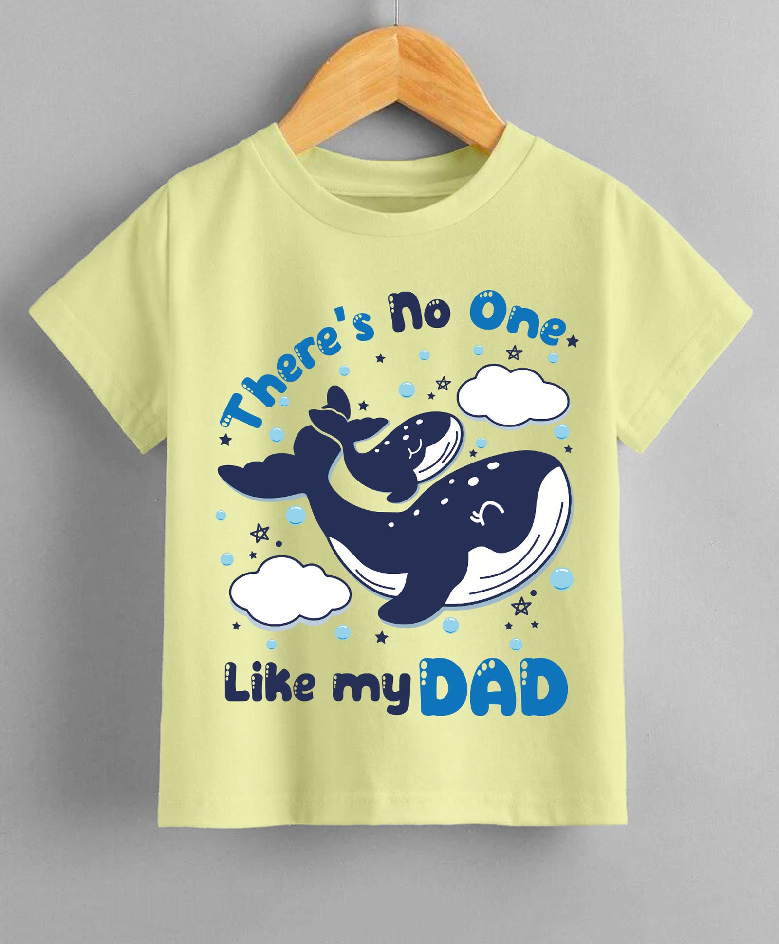 KNITROOT Father's Day Theme Half Sleeves There's No One Like My Dad Printed Tee - Yellow-image-14