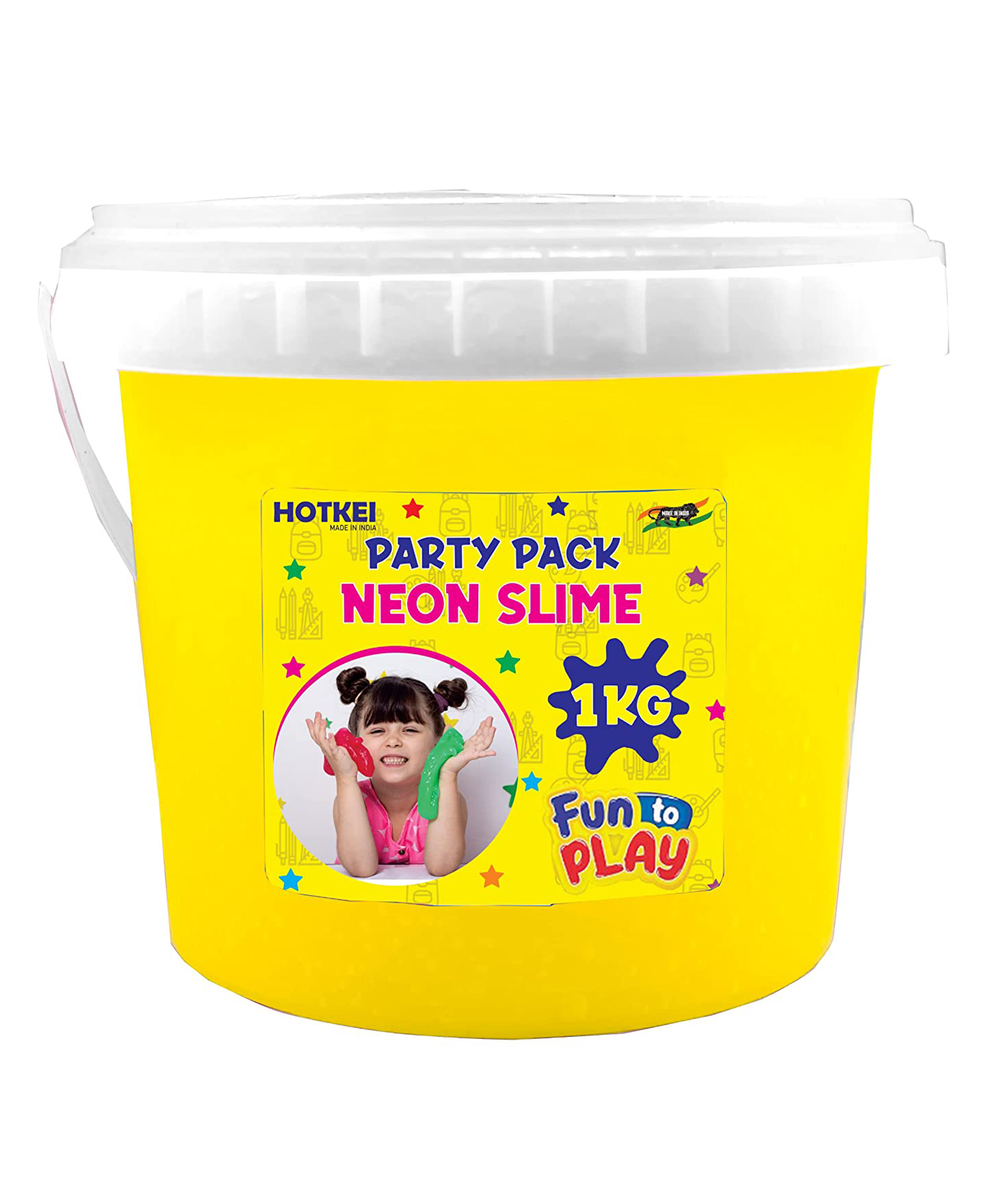 HOTKEI Neon Slime Yellow Fruit Scented Big Slimy Slime Gel Jelly Putty Toy Slime Bucket kit Set Toys for Girls Boys Kids Neon Slime - 1 Kg-image-36