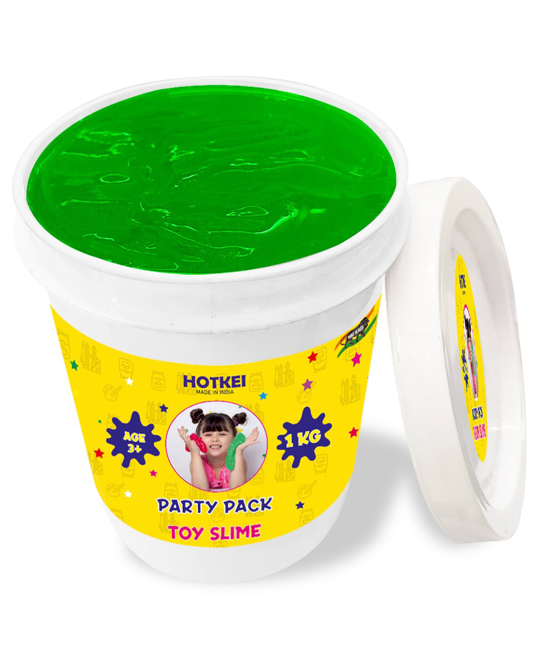 HOTKEI Blue Fruit Scented DIY Magic Toy Slimy Slime Clay Gel Jelly Putty Set kit Toys for Boys Girls Kids Slime 1 Kg- Green-image-23