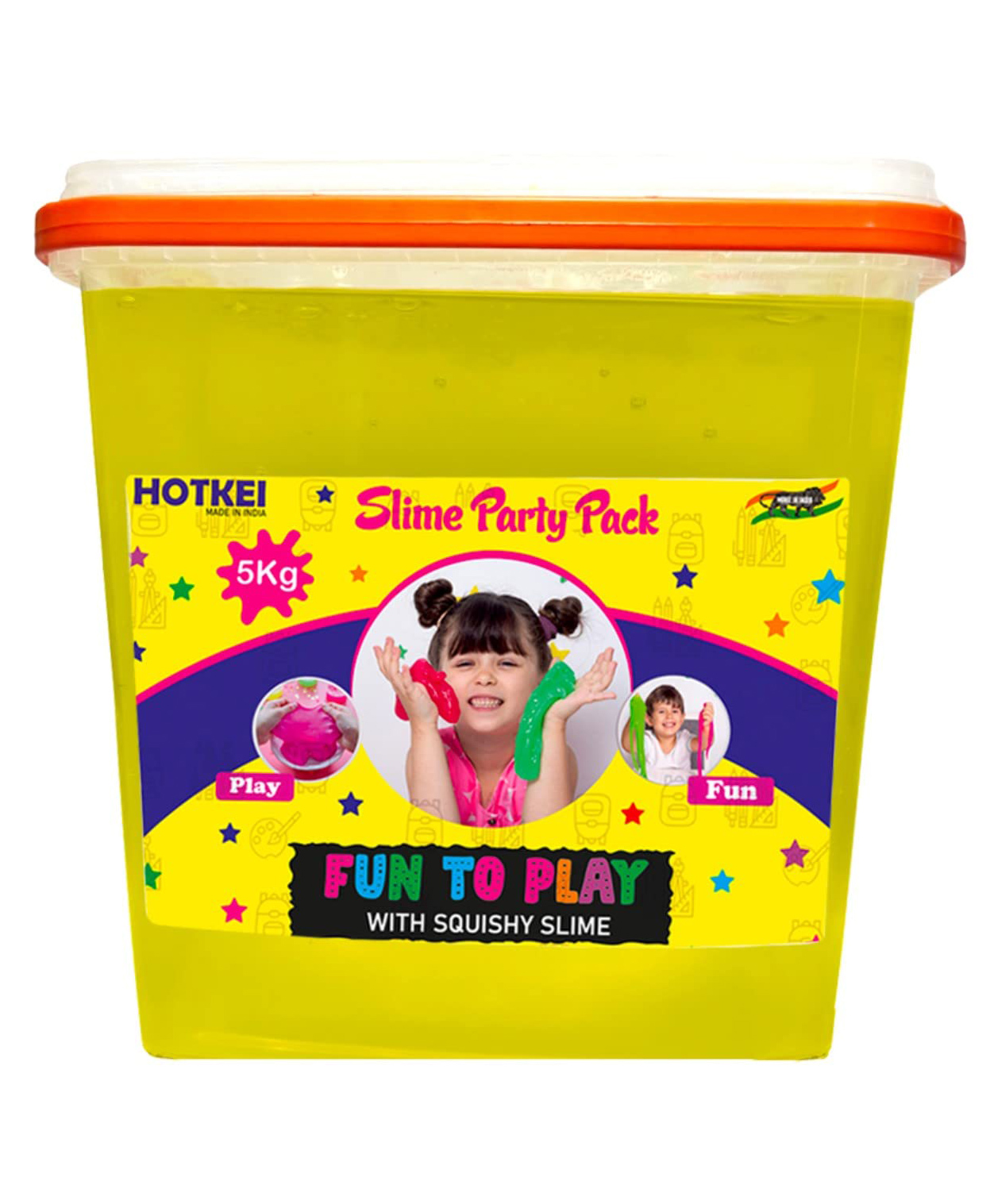 HOTKEI Blue Fruit Scented DIY Magic Toy Slimy Slime Clay Gel Jelly Putty Set kit Toys for Boys Girls Kids Slime 1 Kg- Yellow-image-25