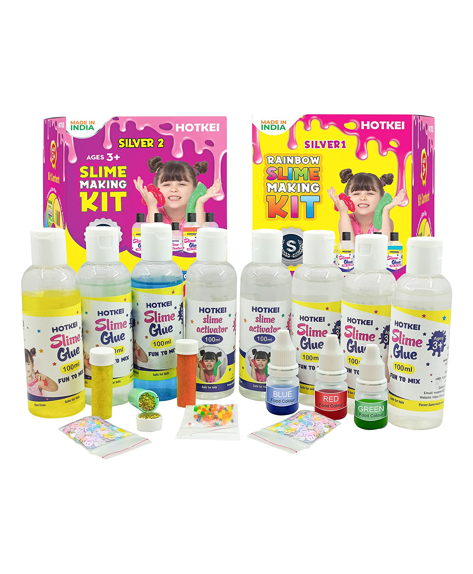 HOTKEI Make 30  Slimes Multicolor Scented DIY Toy Slimy Slime Activator Glue Gel Jelly Putty Making kit Set Toy for Boys Girls Kids- Multicolor-image-38