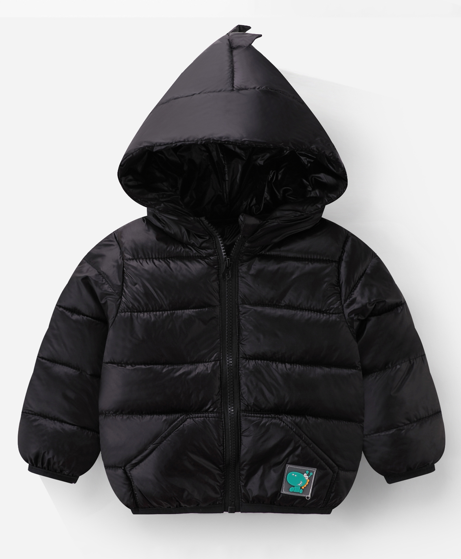 Kookie Kids Full Sleeves Padded Hooded Winter Jacket Solid Coloured - Black-picture-10