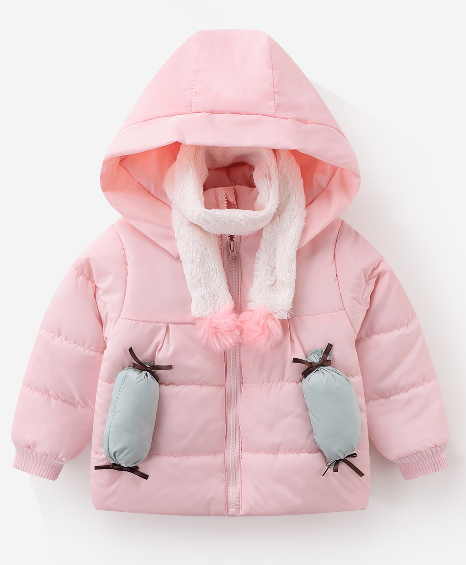 Kookie Kids Full Sleeves Padded Winter Jacket Solid - Pink-image-32
