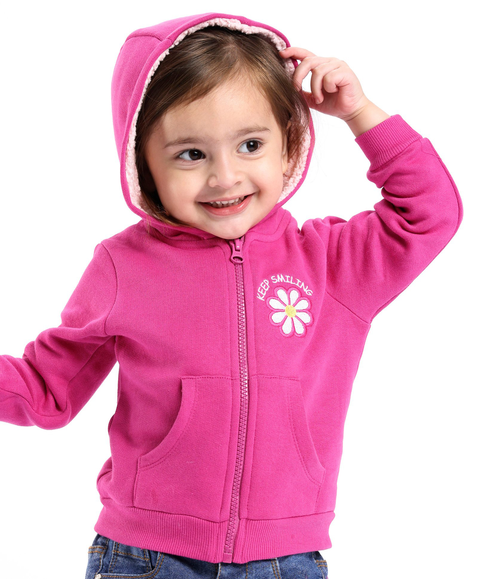 Babyoye Cotton Knit Eco Conscious Sweatshirt With Floral Embroidery Lining - Pink-picture-27