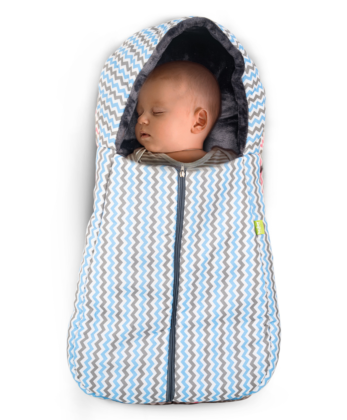 Baybee 3 in 1 Velvet Cotton Bed Cum Carry Bed Portable Sleeping Bag  - Blue-image-7