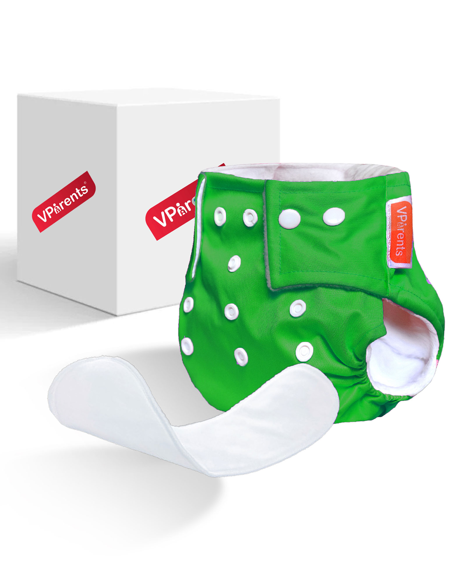 VParents Solid Washable Baby Cloth Diaper Reusable Adjustable Size Waterproof Pocket Cloth Diaper Nappie With Insert - Green-picture-39