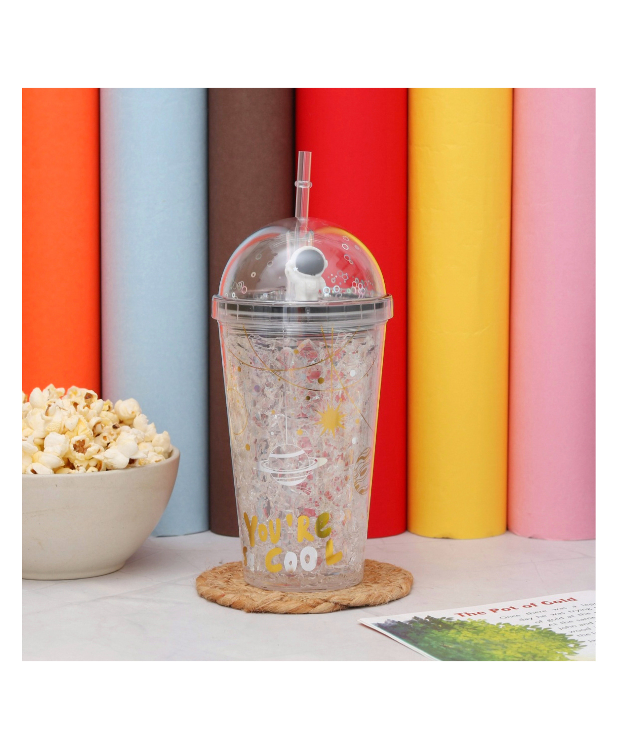 The Procure Store Astronaut Printed Sipper White - 500 ml-image-7