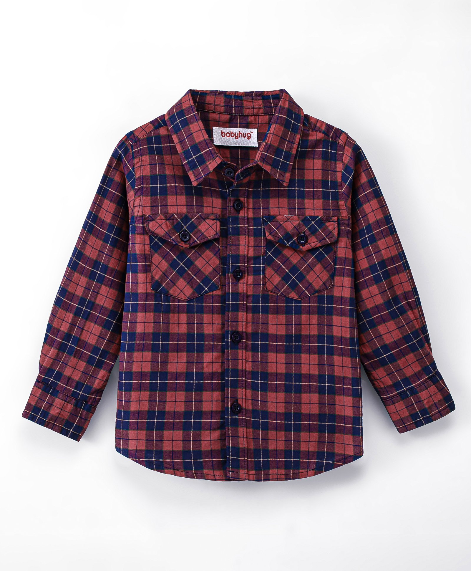 Babyhug 100% Cotton Woven Full Sleeves Checked Shirt - Red-picture-28