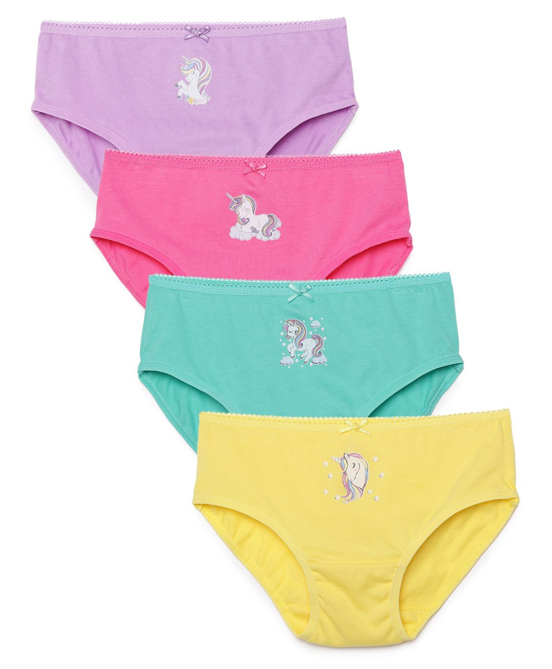Charm n Cherish 100% Cotton Pack Of 4 Unicorn Printed Panties - Multi Colour-image-26