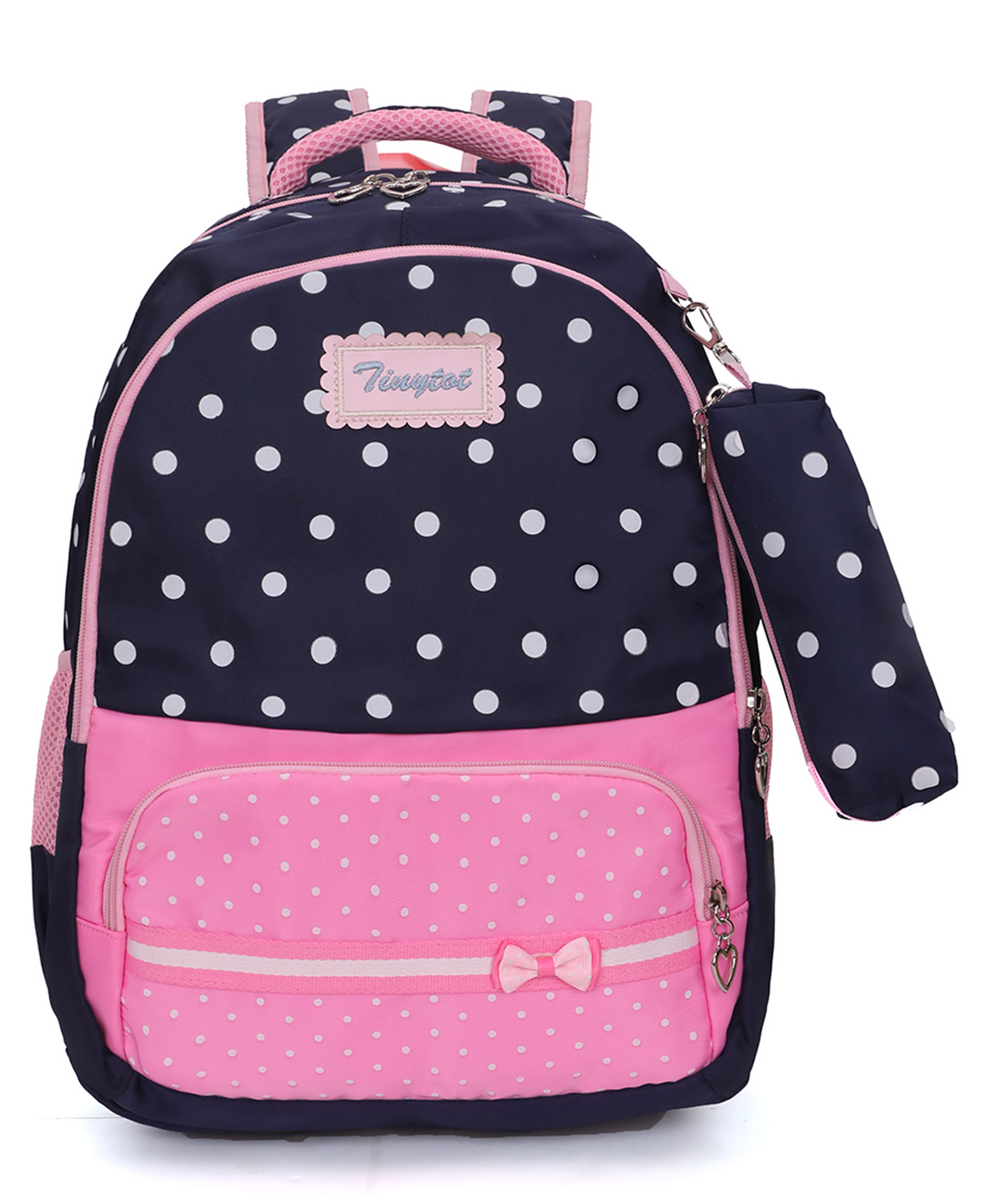 Tinytot Stylish & Trendy Water Resistant Backpack Bag with Pencil Pouch Blue - 18 Inches-image-16