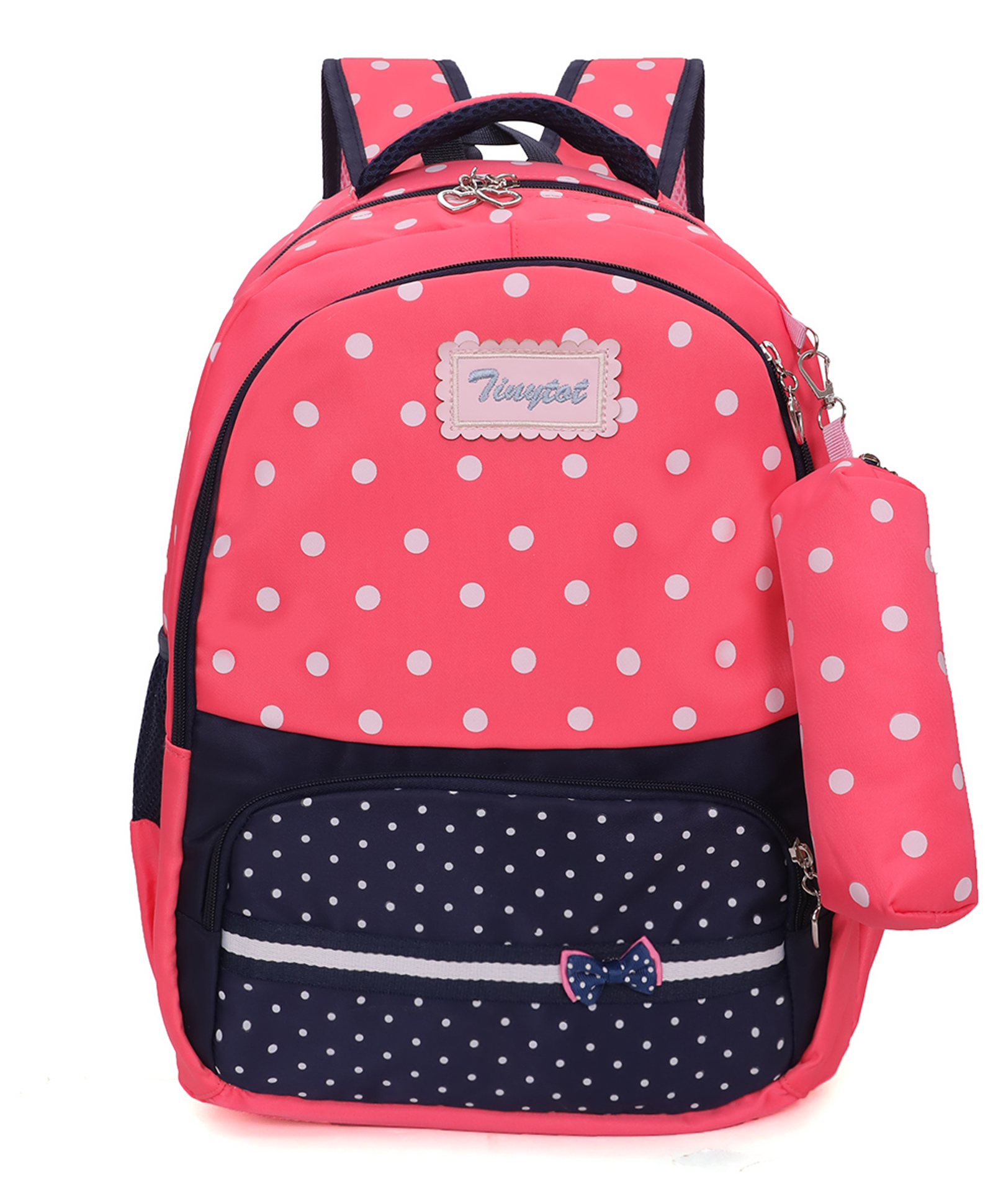 Tinytot Stylish & Trendy Water Resistant Backpack Bag with Pencil Pouch Pink - 18 Inches-picture-20