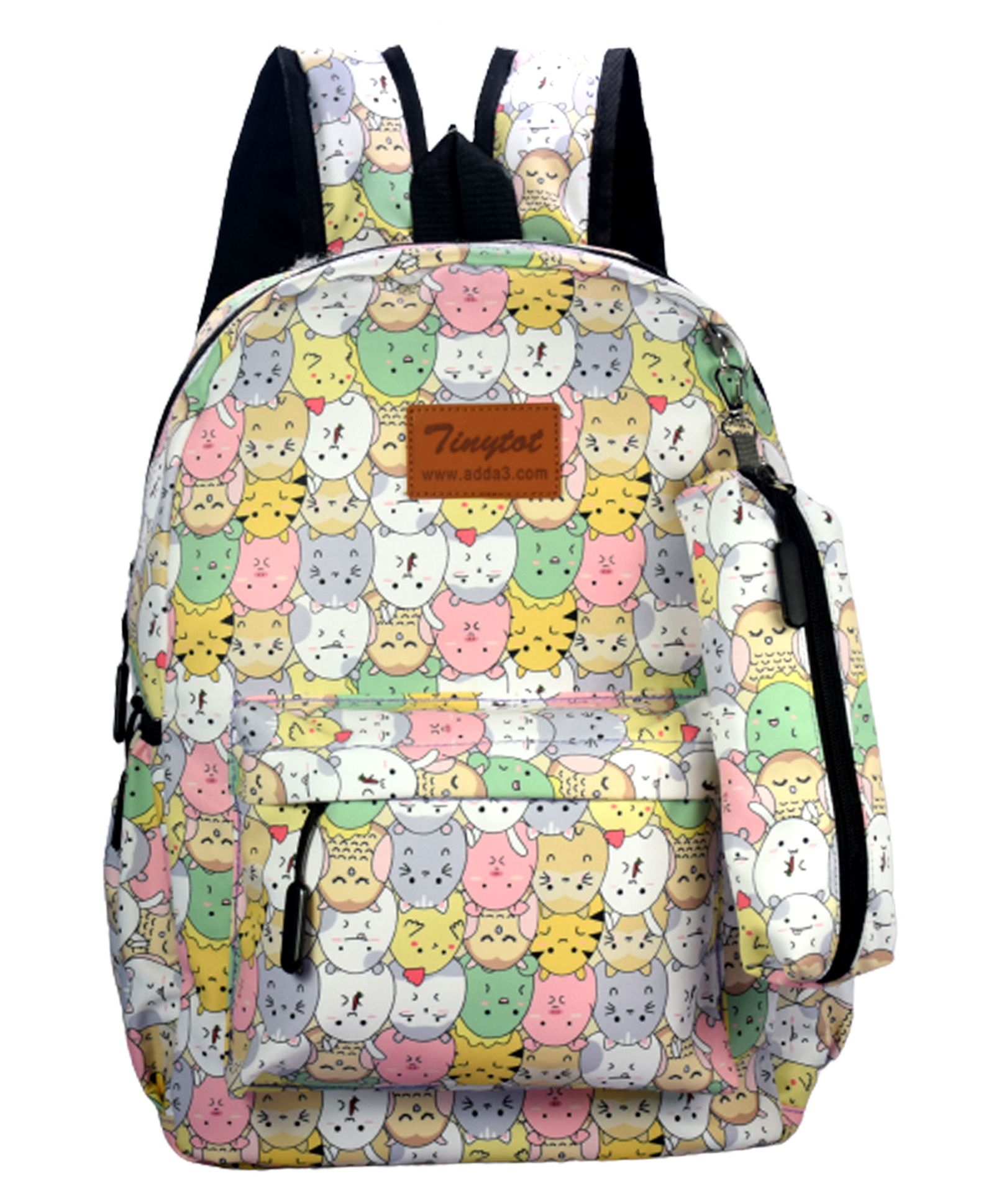 Tinytot 20 Litre Stylish & Trendy Water Resistant Hi Storage Backpack with Pencil Pouch Pink - Height 17 Inch-image-28