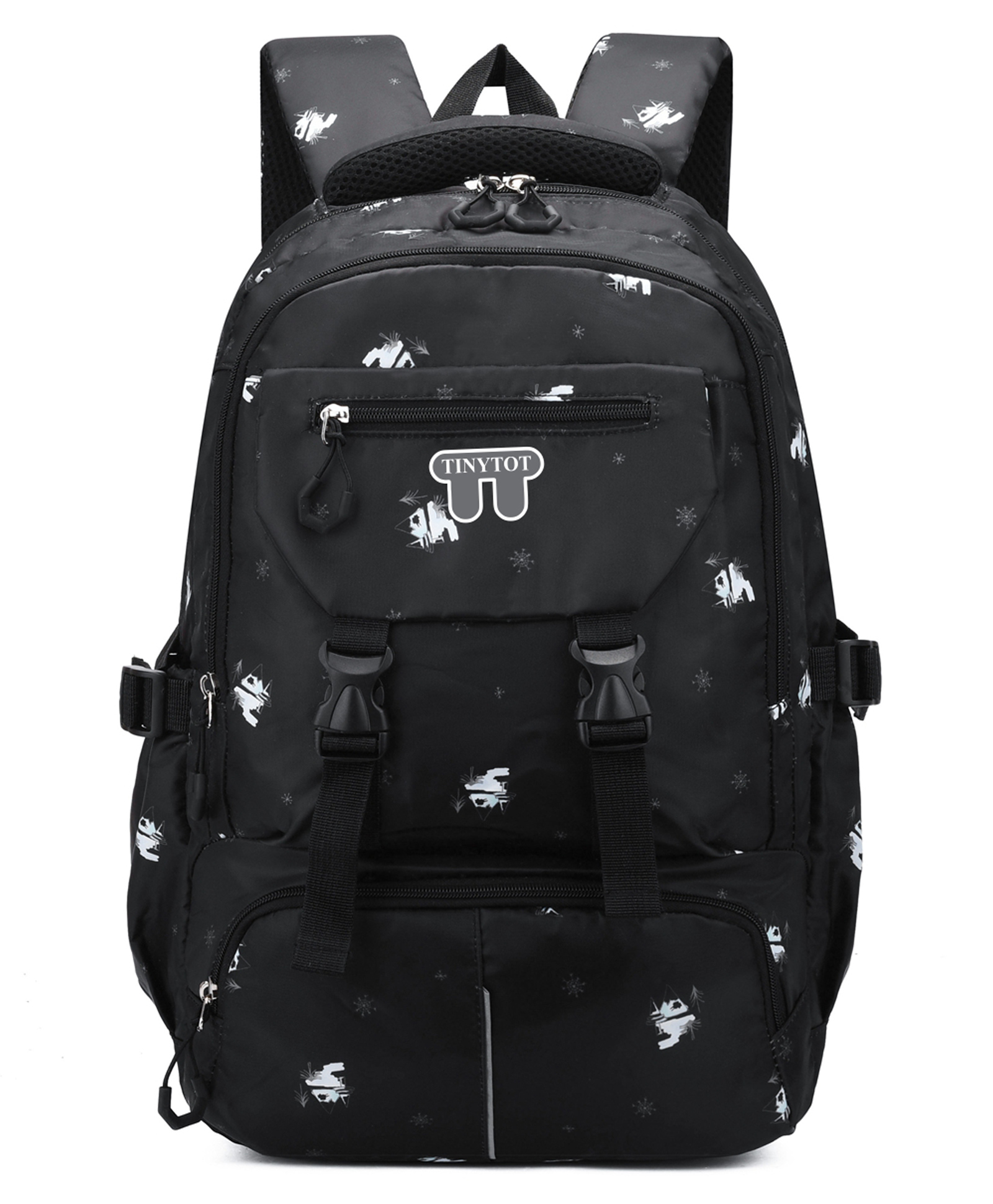 Tinytot 30 Litre Stylish & Trendy Water Resistant Hi Storage School Collage Travel Backpack Bag Black - 19 Inch-image-6