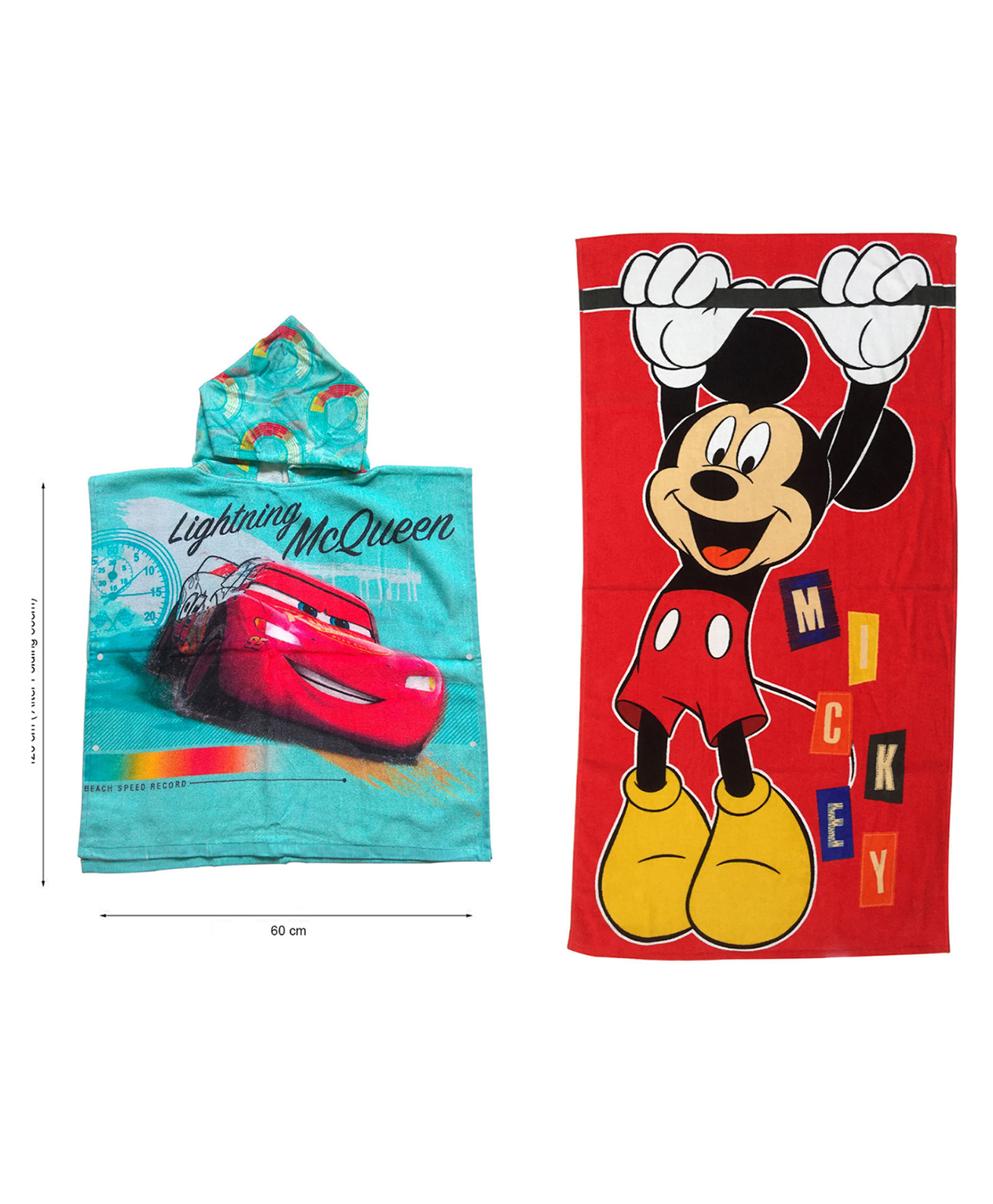 Athom Living Disney Cars Hooded Bath Towel Combo Pack of 2 - Multicolour-picture-8