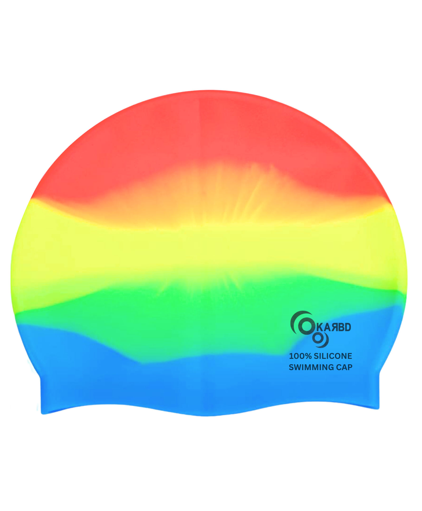 KARBD Silicone Universal Size Swimming Cap - Multicolor Rainbow Mix-image-31