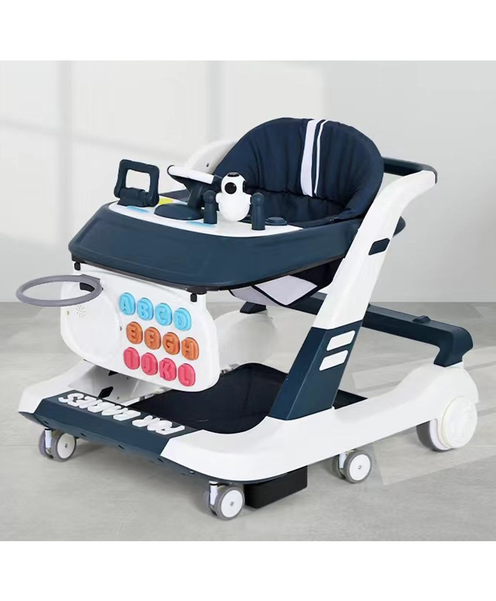 Babyhug Multifunctional Musical Anti-Fall & Convertible Baby Walker - Black