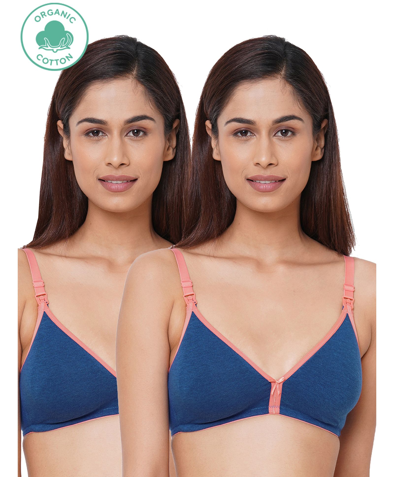 Inner Sense Organic Antimicrobial Feeding & Nursing Bra Pack Of 2 - Royal Blue-image-11