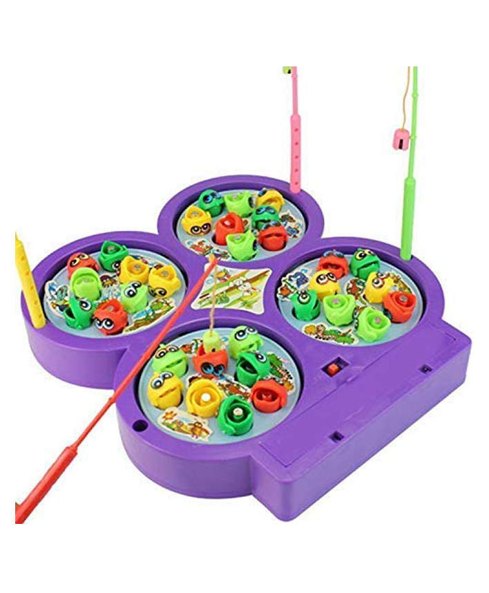 AKN TOYS Battery Operated Fish catching Game 2 to 4 Players Game With 4 Pools (Colour May Vary)