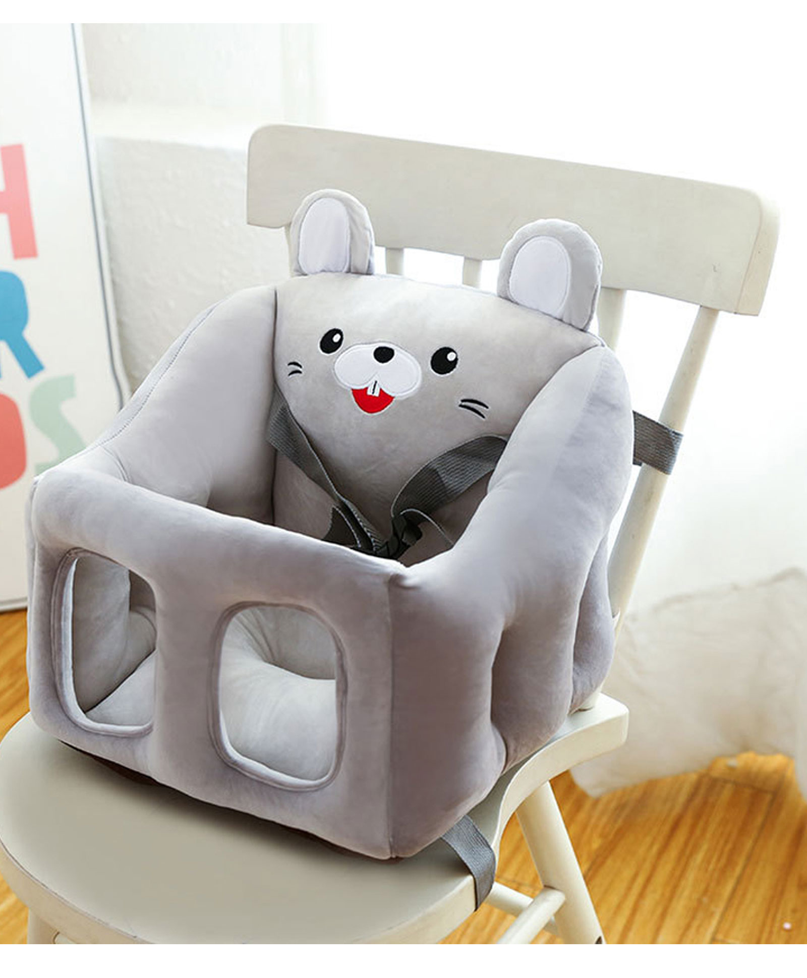 fab n funky Animal Designed Baby Support Portable High Chair-Grey-picture-19