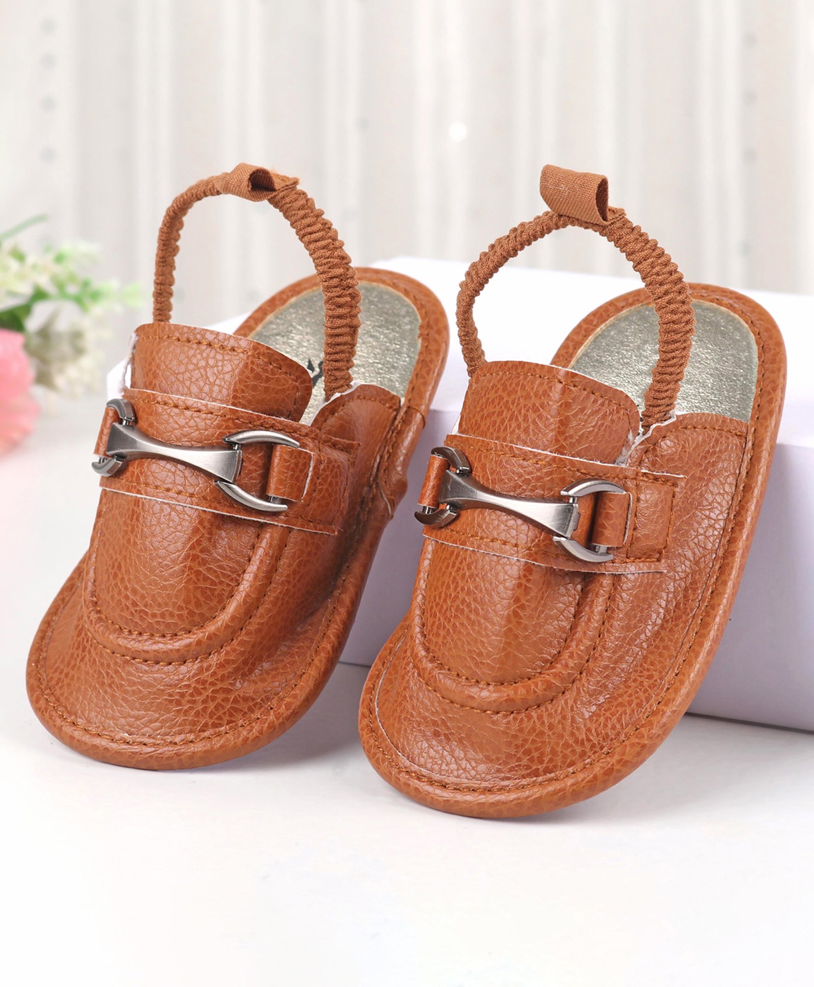 Cute Walk by Babyhug Slip On Booties Solid Color - Brown-image-25