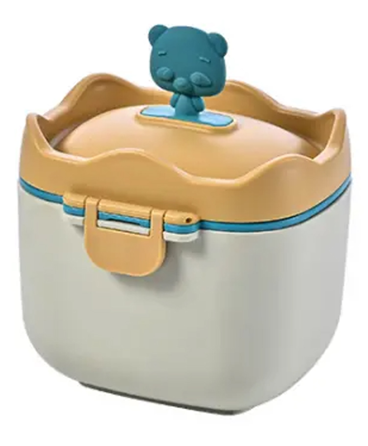 Adore Pro 3D Teddy Junior Milk Powder Container with Leveler and Scoop - Golden & Cream-image-19