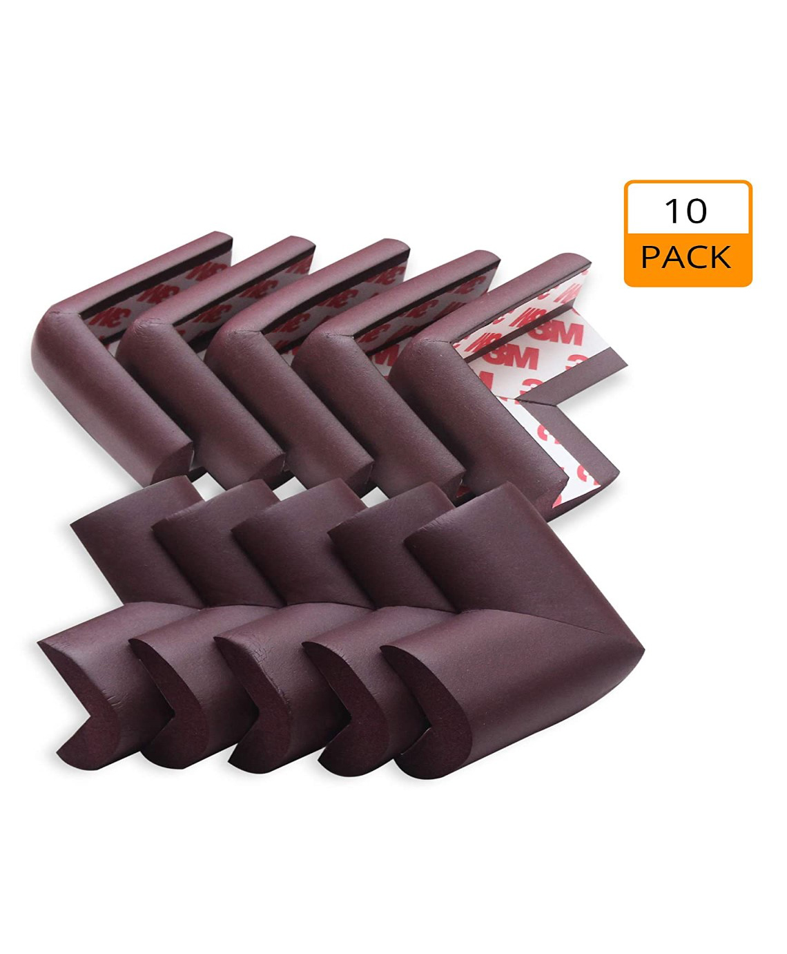 Mihar Essentials  L Shape Corner Edge Guard Pack of 10 - Brown-image-18