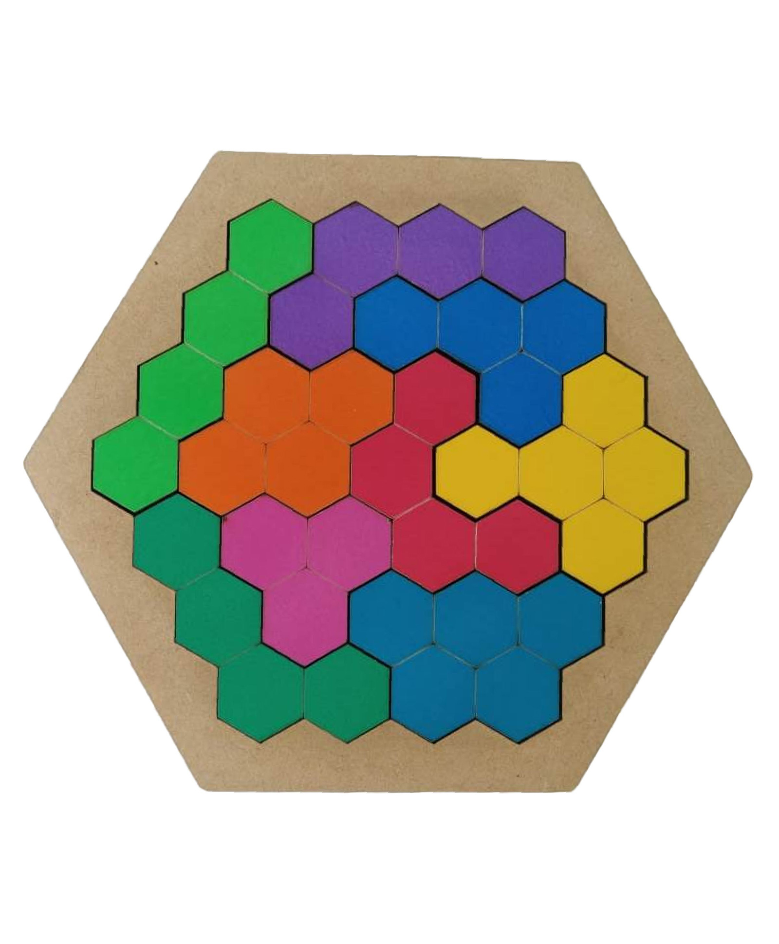 Gyanotoy Wooden Hexagonal Honey Bee Puzzle - Multicolor-image-35