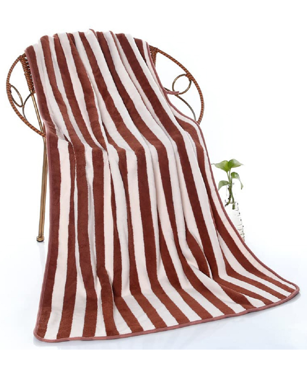 JARS Collections 100% microfiber  Super Soft Striped Baby Bath Towel - Brown-picture-11