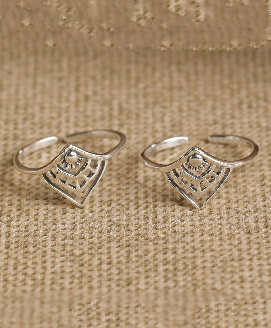CLARA 925 Sterling Size Adjustable Ethnic Toe Rings Silver - 1.9 g-picture-13