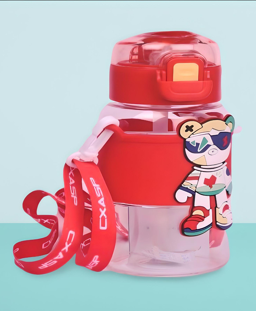 Mihar Essentials Silicone Printed Straw Sipper Red - 480 ml-image-40