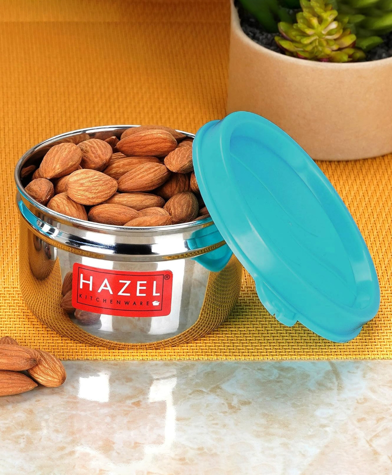 HAZEL Storage Containers for Kitchen Airtight Stainless Steel Lunch box Container for Storage 150 ML - Silver-image-29