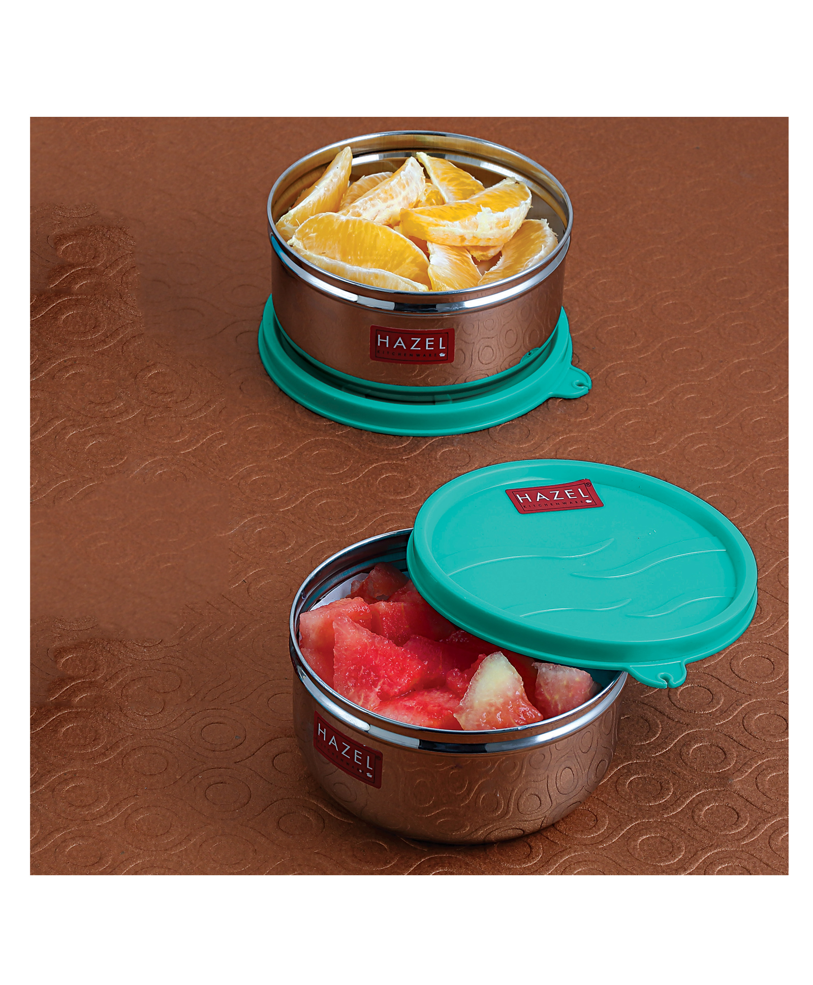 HAZEL Storage Containers for Kitchen Airtight Stainless Steel Lunch box Container for Storage Set of 2 450 ML Each - Silver-picture-11