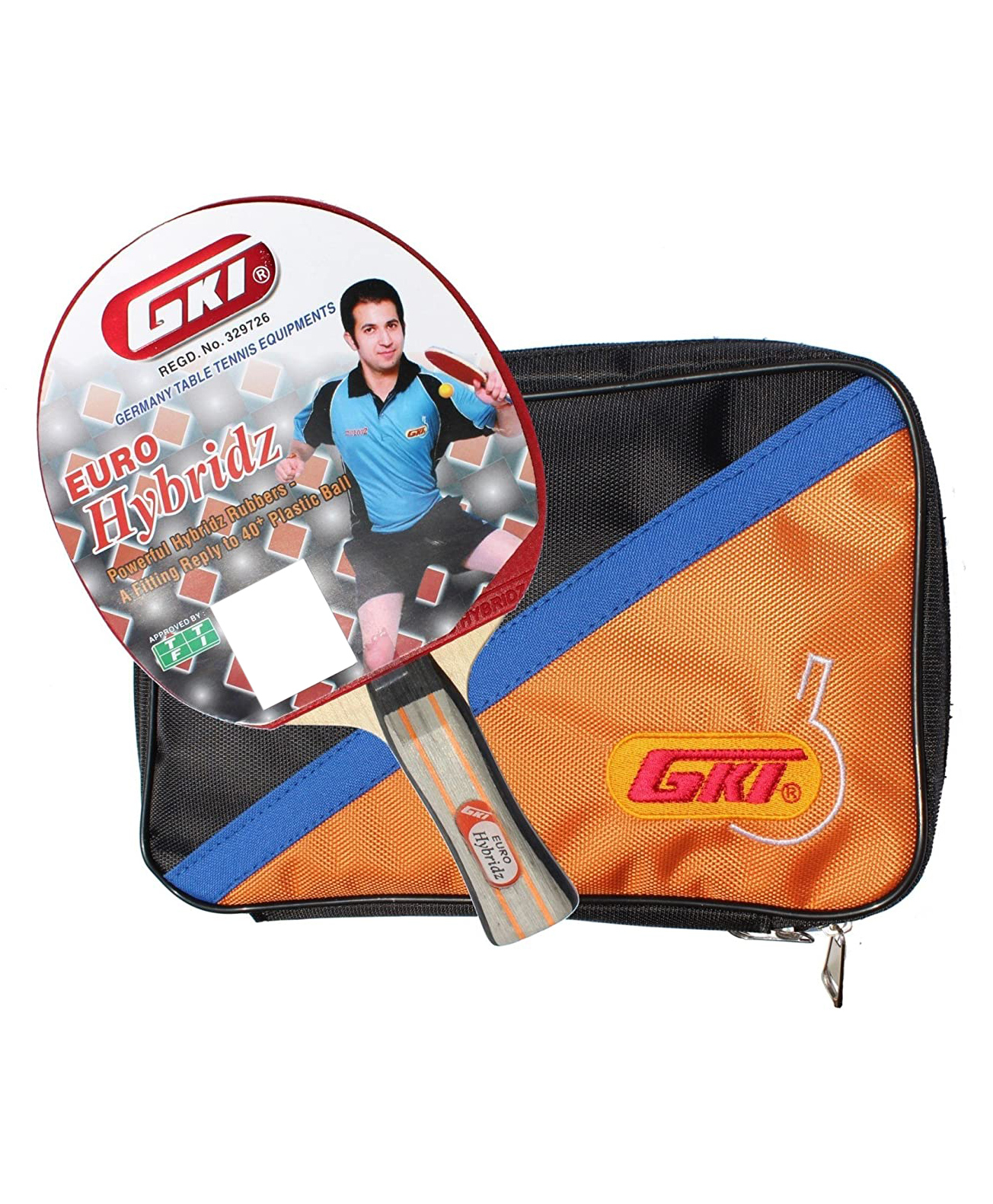 gki euro hybridz table tennis racquet- multicolor