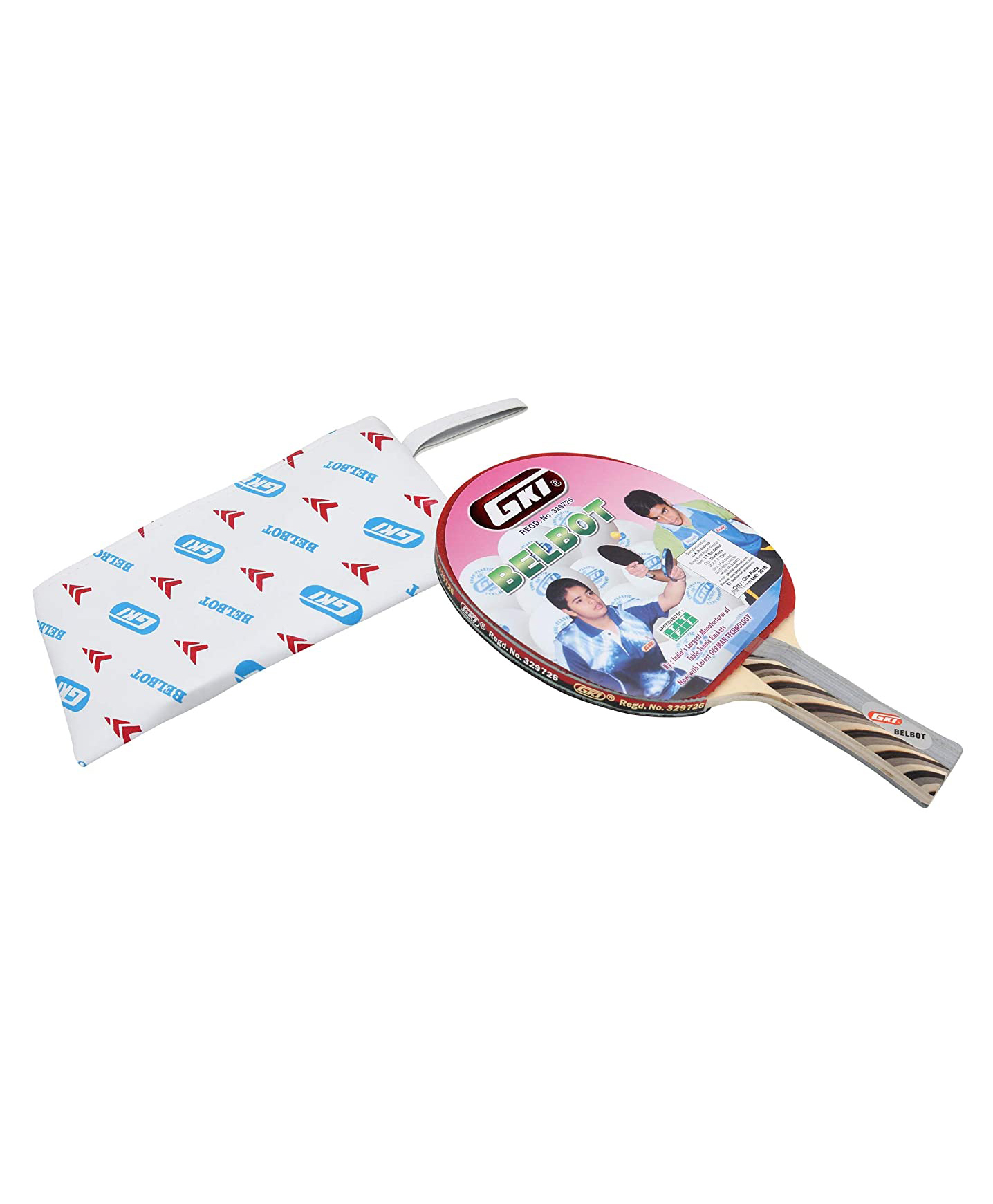 gki belbot wood table tennis racquet- red
