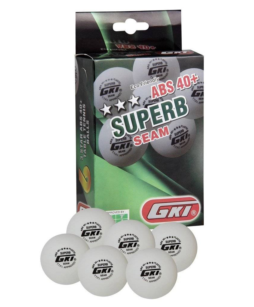 GKI Superb 3 Star ABS Plastic 40 Table Tennis Ball 6 Pieces- White-image-16