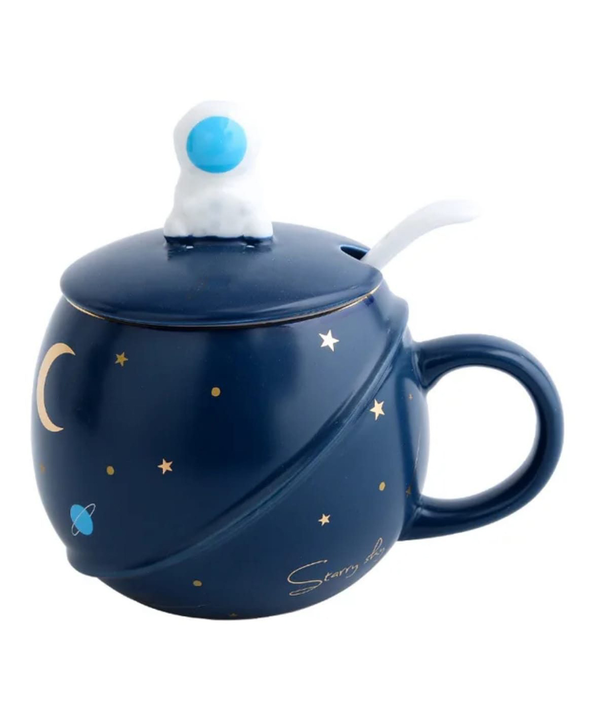 SANJARY Ceramic Coffee Mug - Astronaut Mug with Lid 440 Ml Pack of 1-image-11