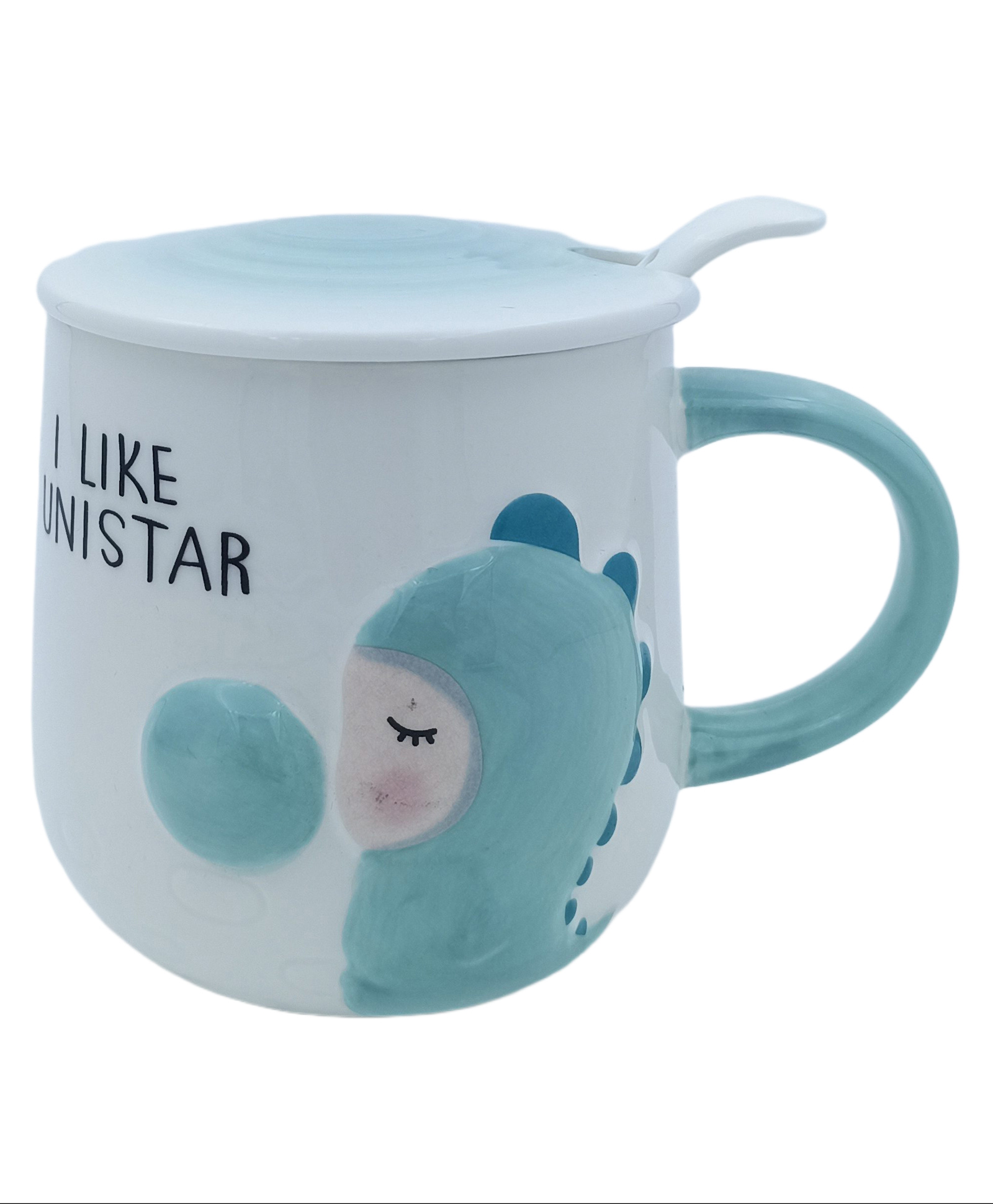 SANJARY Ceramics Mug Stylish Mug with Lid Blue and White - 400 ml-image-12