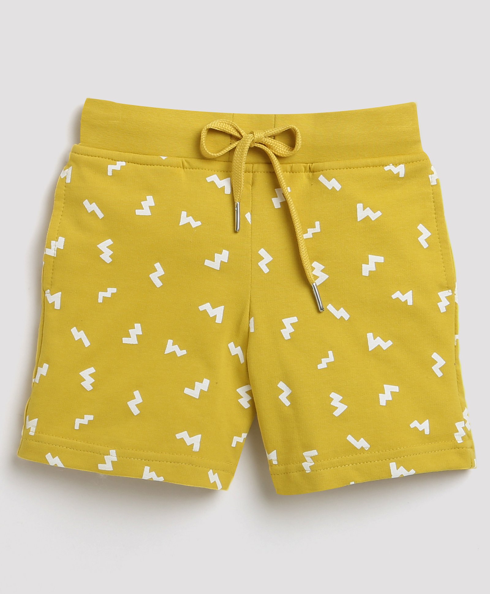 Tiny Girl Abstract Printed Shorts - Mustard Yellow-image-15