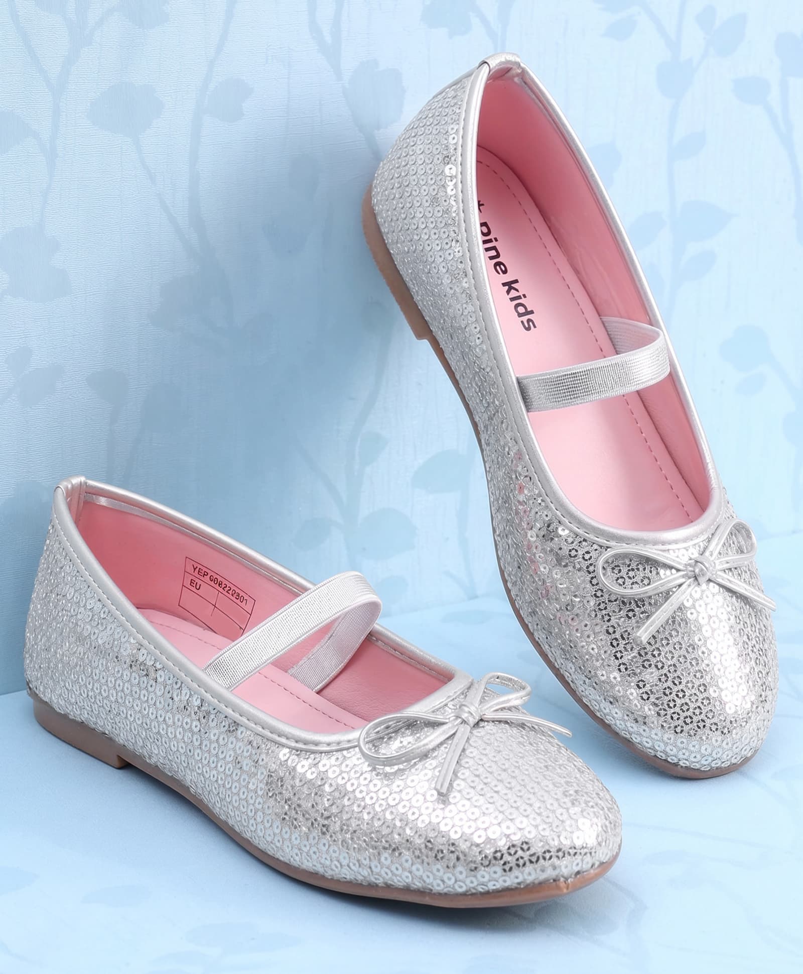 Pine Kids Slip On Bellies with Sequin Detailing - Silver-image-43