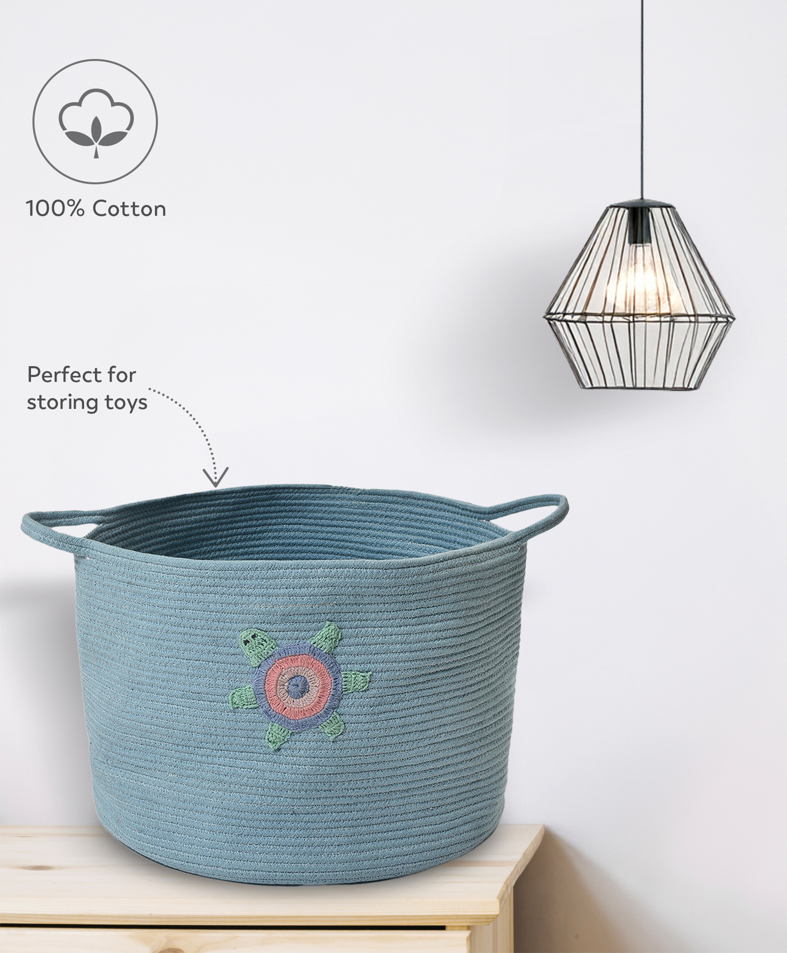 Mi Arcus Mermazing Rope Storage Basket Big- Blue-picture-19