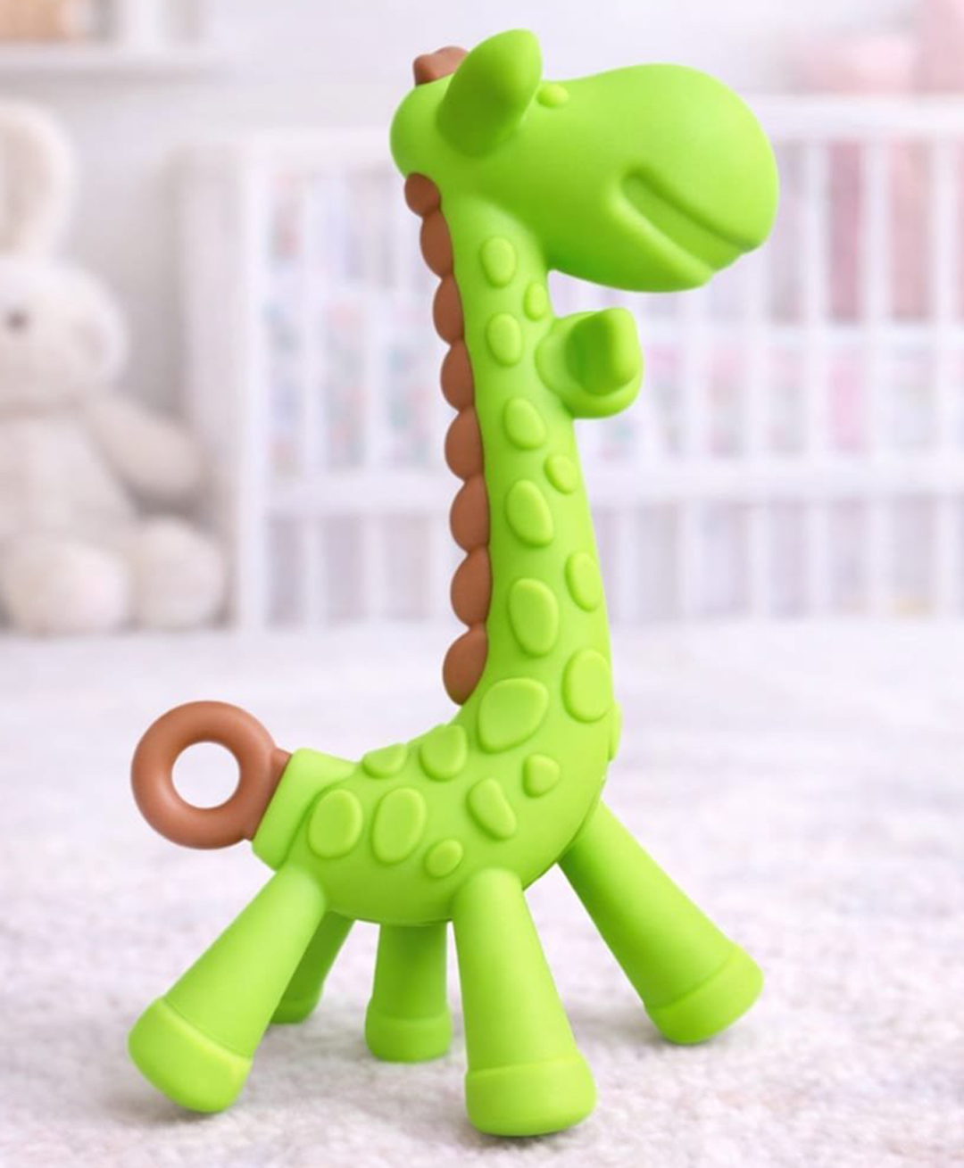 Kritiu Baby Giraffe Shape Silicone Teether - Green-image-12