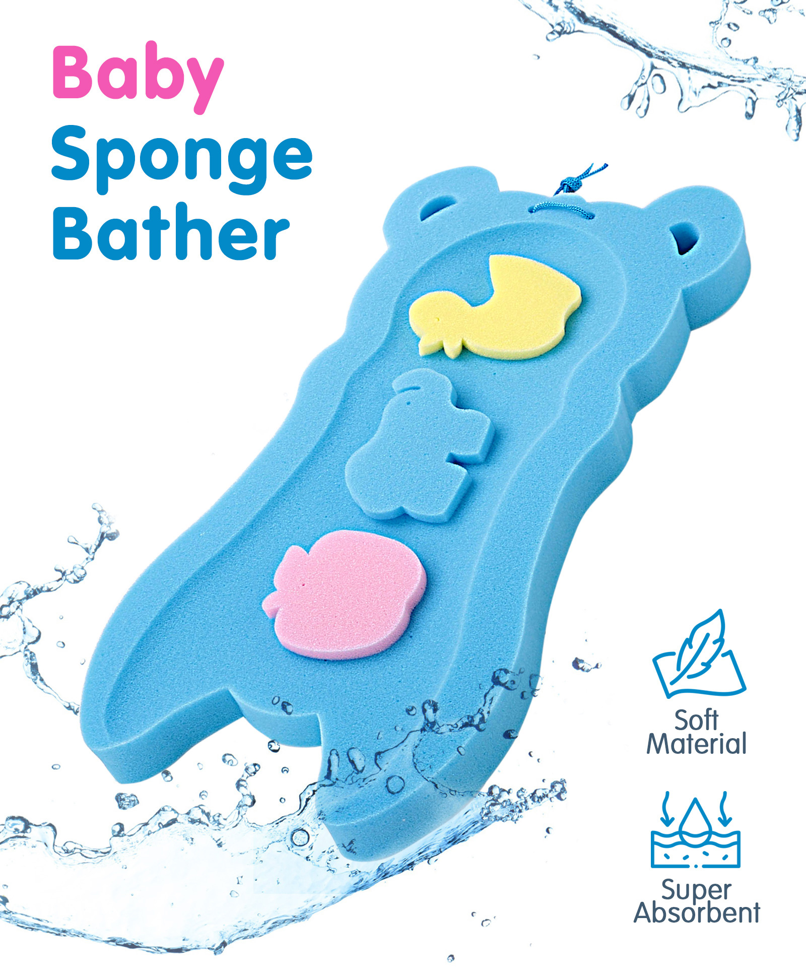 fab n funky Bear Shaped Bath Sponge - Blue-picture-14