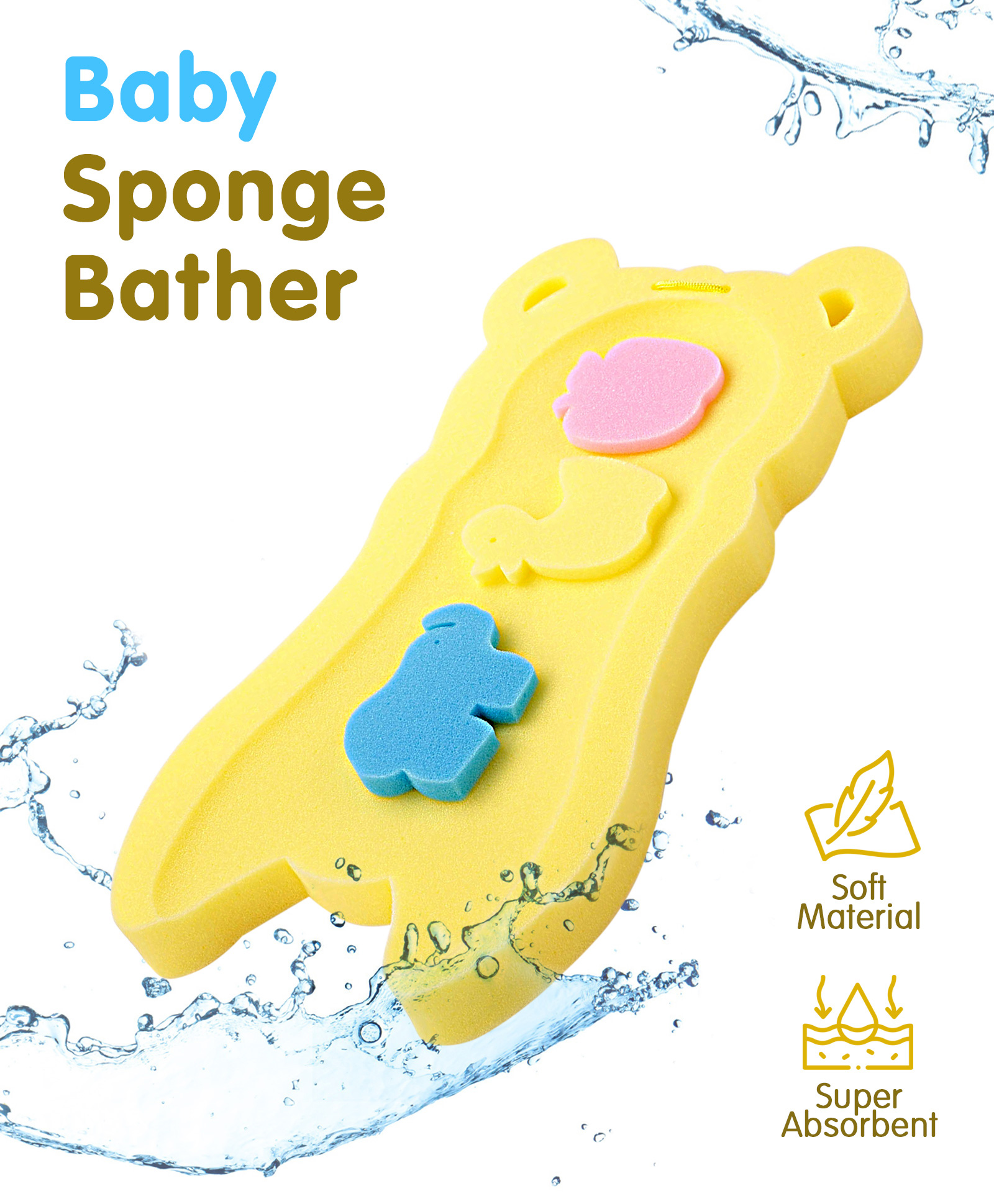 Bear Shaped Bath Sponge - Yellow-image-26